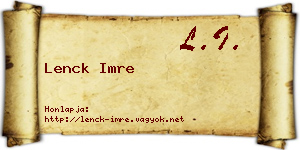 Lenck Imre névjegykártya